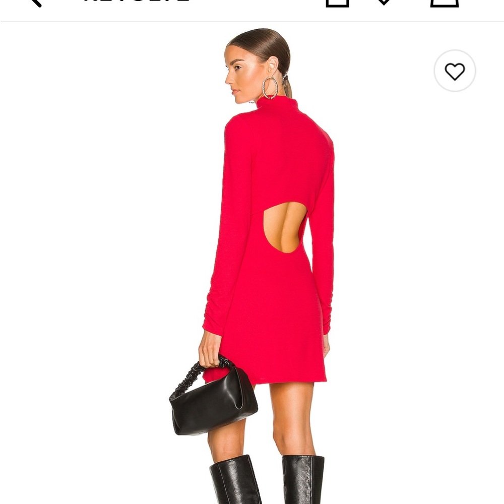 Red high neck, back cut out dress from revolve